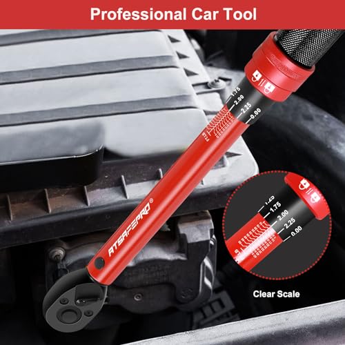 ATsafepro 3/8-Inch Drive Click Torque Wrench,Dual-Direction Adjustable,72-Tooth Dual Range Scales-5-50Ft-Lb/6.8-68Nm,Quick Release Ratchets - style: 3/8" Torque Wrench Set