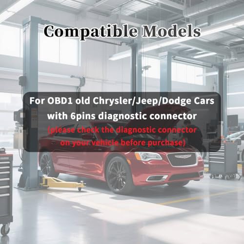 OBD1 to OBD2 Cable fit for Je-ep 6 Pin to 16 Pin OBD Diagnostic Adapter | Compatible for Jeep/Dodge/Chrysler Vehicles 6pin to Obd2 Diagnostic Cable Connector,Work with Obd ii Scanner Tool/Code Reader - style: Fit for jeep-6pin