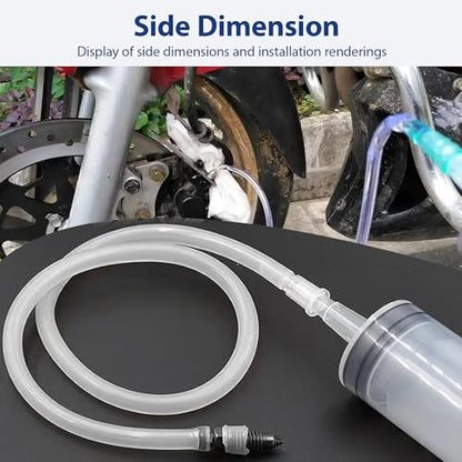 Brake Bleed Kit, Hydraulic Disc Brake Bleeding Kit, Motorcycle Brake Bleeder Kit Includes 100ML Syringe 50cm Hose and Brake Bleeder Hose Kit with One Way Check Valve - color: Brake Bleed Kit&Hose