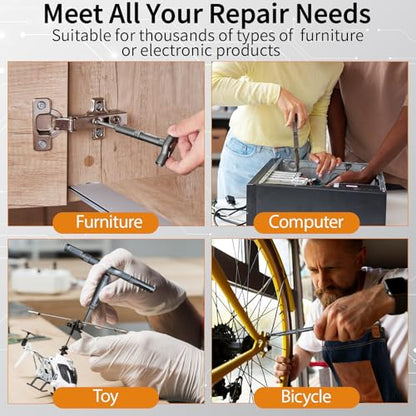 42 in 1 Magnetic Ratchet Screwdriver Set, Multi Bit DIY Magnetic Screwdriver Set with Detachable Ratchet Handle, Portable Precision Repair Tool Kit for Furniture, Electronics, Bicycle New Tools 2026 - size: 42 in 1 Screwdriver Set