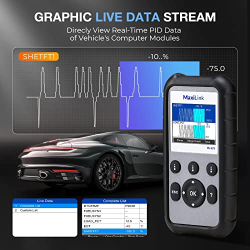 2026 Autel ML629 OBD2 Scanner ABS SRS Engine Transmission Diagnoses OBD II Full Functions Upgraded Version of AL519/AL619/ ML619 for DIYers Professionals