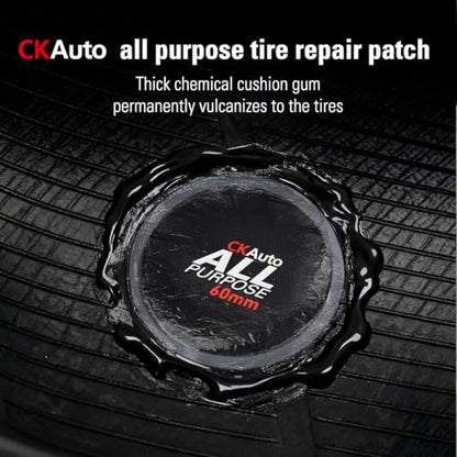 CKAuto 80 PCS All Purpose Tire Repair Patch Kit Heavy Duty 2-1/4"/(60mm), Tire Plug Repair Kit Flat for Car Van Truck Bus Motorcycle and Inner Tire, Round Dia 2-1/4"/(60mm) - size: Dia 60mm 80pcs