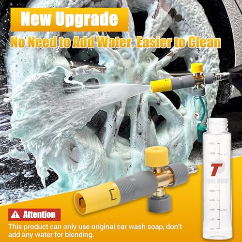 Tool Daily Foam Cannon, Small Foam Cannon for Pressure Washer, 5 Power Washer Nozzle Tips, 1/4 Inch Quick Connect - size: 100 ml