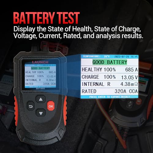 LAUNCH BST-560S Battery Tester, 12V Automotive Digital Battery Analyzer, for Car/Truck/Motorcycle/SUV/ATV/RV/Boat