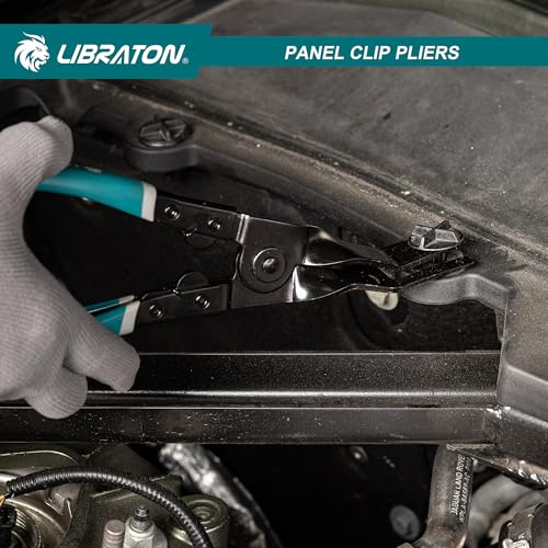 LIBRATON Panel Clip Pliers, Automotive Car Trim Removal Tool | Upholstery Interior Clip Removal Tool, Auto Door Panel Rivet Removal Automotive Fastener Push Pin Pry Pliers, Dashboard Tool