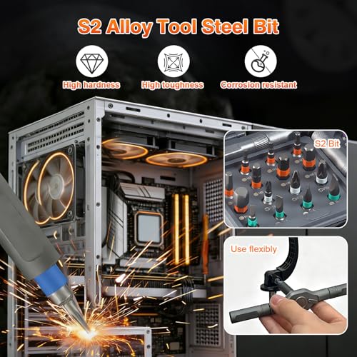 42 in 1 Magnetic Ratchet Screwdriver Set With Case | Multi-Bit Repair Tool Kit, S2 Alloy Steel Bits, T-Handle, Suitable for Home Daily Repair, DIY, Car, Bike - size: 42 in 1