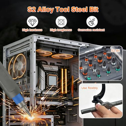 42 in 1 Magnetic Ratchet Screwdriver Set With Case | Multi-Bit Repair Tool Kit, S2 Alloy Steel Bits, T-Handle, Suitable for Home Daily Repair, DIY, Car, Bike - size: 42 in 1