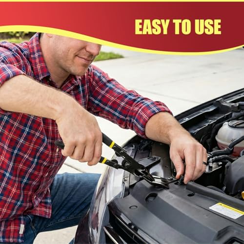 Automotive Panel Clip Removal Tool, Car Upholstery Trim Removal Pliers, Car Dashboard Fastener Push Pin Plier, Vehicle Interior Repair Tool for Most Vehicles (Yellow) - color: Yellow