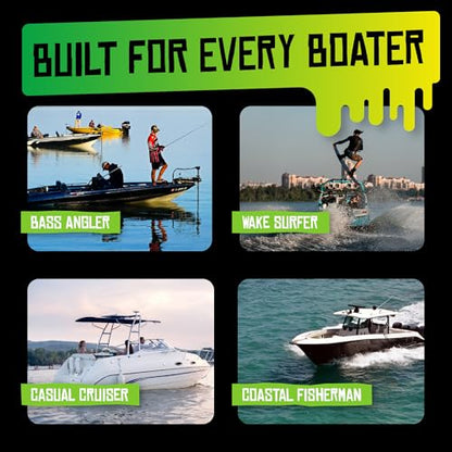 Boat Juice Necessity Boat Cleaner Kit | Exterior Water Spot Remover, Interior Seat & Vinyl Cleaner, 2 Microfiber Towels | Boat Cleaning & Detailing Kit, Marine Accessories | Made in USA (Kit)