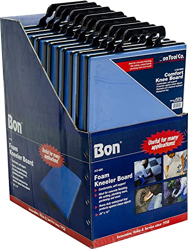 Bon Tool 12-604 24" X 14" Foam Kneeler Board Soft Washable Chemical Resistant Kneeling Pad/Cushion For Concrete, Carpet, Tile, Gardening- Blue