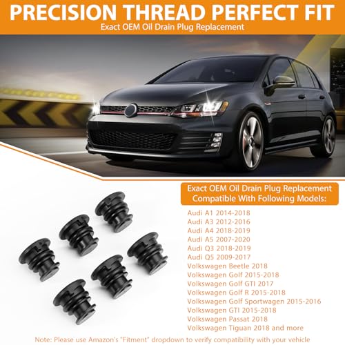 10PCS Oil Pan Drain Plug Fit For 2015-2025 Audi, Volkswagen Golf GTI Jetta Passat Tiguan 06L103801 06L103801D 06L-103-801 06L-103-801D 06L103801H 06L-103-801-H