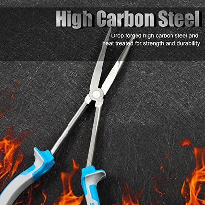 SPEEDWOX Long Reach Needle Nose Pliers 11 Inches, Extra Extended Fine Pliers for Mechanics, Technicians, Contractors - Non-slip TRP Handle, Serrated Jaws - style: Needle Nose Pliers