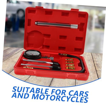 Cabilock 1set Dual-use Compression Tester Gauge for Automotive and Motorcycle Engine Diagnostics Accurate Cylinder Pressure Measurement Tool Kit Essential Accessories