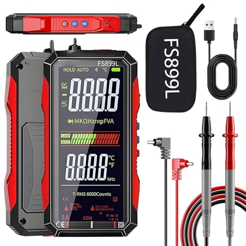 USB Rechargeable Digital Multimeter, 2026 Upgraded Fs899l Multimeter, Automatic Digital Display Multimeter Tester for Home and Industrial Electrical Issues, Multimeter Tester (FS899L)