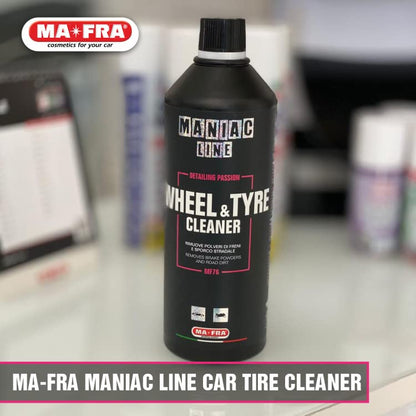 MANIAC LINE MAFRA Wheel and Tyre Cleaner | 2 in 1 for Rims and Tyres | Fast Brake Dust and Road Film Removal | Foam or Spray Application | Safe on Alloy Painted and Clear Coated Wheels | 1 Liter - size: 33.8 Fl Oz (Pack of 1)