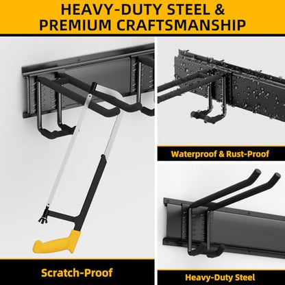 GRENPRO 49.5 Inch Garage Tool Organizer with 6 Double-layer Hooks, Holds 440 LBS - size: 49.5 inch