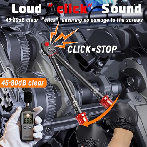 1/2-Inch Drive Torque Wrench 10-170ft.lb/13.6-230.5Nm, ±3% Precision Dual Direction Torque Wrenches with 72-Tooth Dual Range Scales - size: 1/2" DR.『10-170 FT.LB』