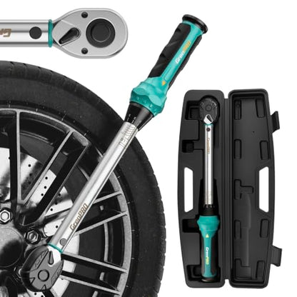 GRENPRO 1/2" Drive Click Torque Wrench 10–150 Ft.Lb – Dual-Direction Adjustable with Dual Range Scales, 72-Tooth Precision Ratchet, ±3% Accuracy – for Bike, Motorcycle, Car Repair & DIY Maintenance - size: 1/2inch 10-150 Ft.Lb