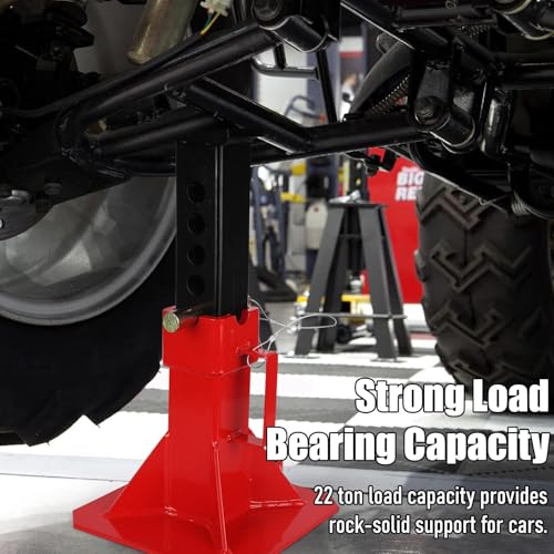 22 Ton (44,000 Lbs) Heavy Duty Pin Type Jack Stands, Professional Car Jack Stands with Locking Pin, Adjustable Height 11-18" Fit for Supporting Trucks, Cars, SUVs and Most Auto Repair, 1 Pair