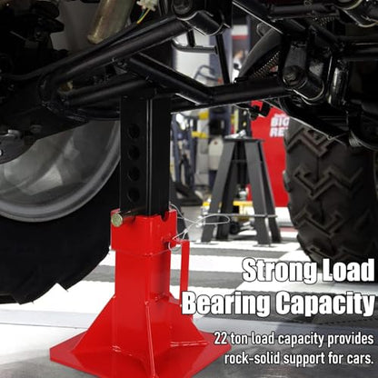 22 Ton (44,000 Lbs) Heavy Duty Pin Type Jack Stands, Professional Car Jack Stands with Locking Pin, Adjustable Height 11-18" Fit for Supporting Trucks, Cars, SUVs and Most Auto Repair, 1 Pair