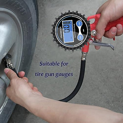 UHARBOUR Digital Air Pressure Gauge 5-200 PSI Digital Pressure Gauge 1/8" NPT, 2-1/2" Dial Size Auto Shut Off Air Pressure Gauge with Protective Case - size: 200PSI