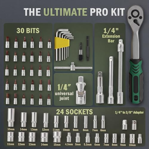 71pcs Bike Torque Wrench Set, Inch Pound Torque Wrench 1/4 Inch Drive, Bike Tool Kit, Bike Torque Wrench Set 10-230 Lbf.in(1.1-25.9N.m) Pro Bicycle Tool Kit (71PCS 10-230 Lbf.in) - size: 71PCS 10-230 Lbf.in