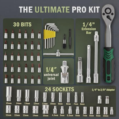 71pcs Bike Torque Wrench Set, Inch Pound Torque Wrench 1/4 Inch Drive, Bike Tool Kit, Bike Torque Wrench Set 10-230 Lbf.in(1.1-25.9N.m) Pro Bicycle Tool Kit (71PCS 10-230 Lbf.in) - size: 71PCS 10-230 Lbf.in