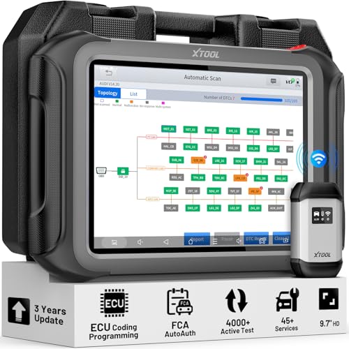 XTOOL D9S PRO Scan Tool with ECU Programming/Coding: 2026 AI-Assisted Wireless Automotive Diagnostic Scanner with Bidirectional, Topology Map, 45+ Services, FCA/DoIP/CAN FD, Full System, 3-Year Update