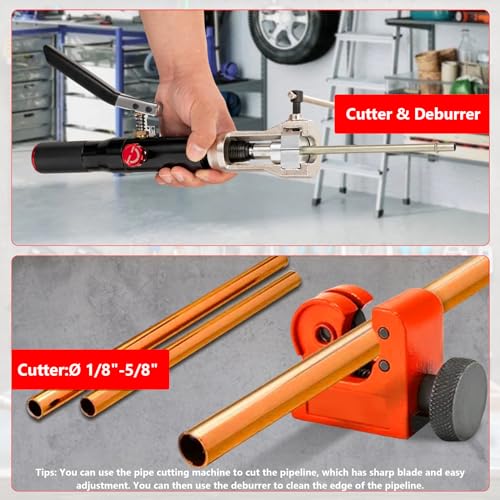Hydraulic Brake Line Flaring Tool Kit 45° | 30PCS Double Flaring Tool Set | Heavy Duty Steel Tube Flaring Kit for 3/16"-1/2" Brake Fuel Line | Leak-Free Precision