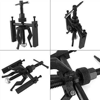 Qiilu Bearing Puller, 3 Jaw Bearing Puller Bushing Gear Extractor Wheel Bearing Puller Heavy Duty Automotive Machine Tool Kit for Car SUV 200mm Long