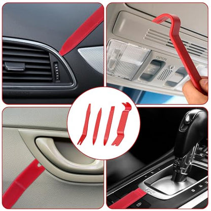 7 Pcs Auto Trim Removal Tool Kit - Plastic Trim Removal Pry Tool with Panel Clip Removal Pliers, Trim Removal Tools for Car Body Upholstery Door Clips Panel Dash, Fastener Remover Clip Pliers