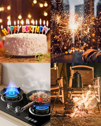 VEHHE USB Lighter, Candle Electric Lighter with Safety Lock Rechargeable Arc Lighters with LED Display, 360° Flexible Long Neck Lighters for Candles Grilling Cooking Barbecue Camping Windproof - color: Black & Black
