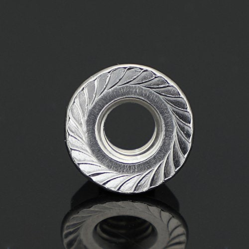 1/4-20 Serrated Flange Hex Lock Nuts Locknuts, Stainless Steel (304) 18-8, Bright Finish, Pack of 50 - color: Silver, size: 1/4-20