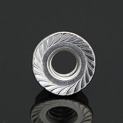 1/4-20 Serrated Flange Hex Lock Nuts Locknuts, Stainless Steel (304) 18-8, Bright Finish, Pack of 50 - color: Silver, size: 1/4-20