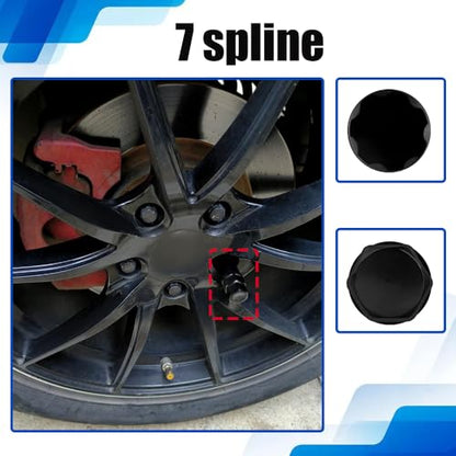 7 Spline Lug Nut Socket, Wheel Lock Key Replacement for Aftermarket 7 Spline Lug Nut, Drive Tuner Replacement Socket Key Tool Compatible with 19mm 3/4" 21mm 13/16" Hex Socket Wrench (7 Spline)