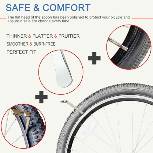 Bicycle Tire Levers, Iron Tire Spoons, Professional Bike Tire Removal Tool for Road, Mountain Bike, etc