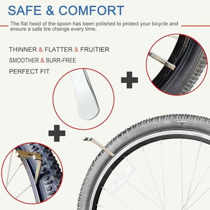 Bicycle Tire Levers, Iron Tire Spoons, Professional Bike Tire Removal Tool for Road, Mountain Bike, etc