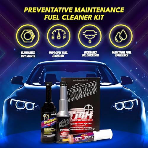 Preventive Maintenance Fuel Cleaner Kit - Gas Treatment and Fuel Injector Cleaner - Valve, Carbon Deposit & Fuel System Treatment - Improves Fuel Performance and Intake Lubrication (2 Kits)
