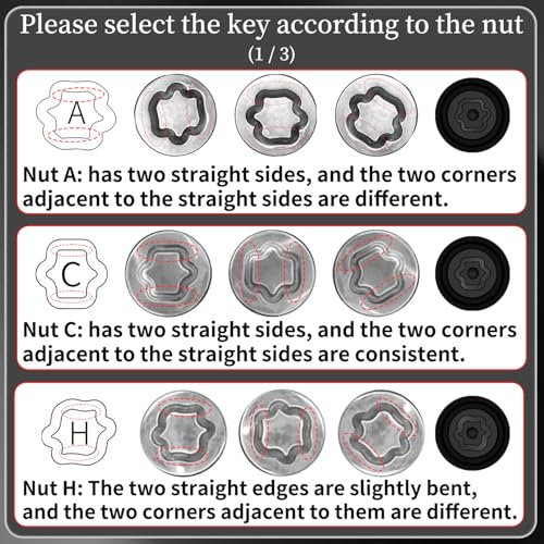 A-Wheel Locking Nut Key Compatible with Toyota Models, Lexus, Tacoma, Wheel Lock Nut Socket Adapter, Anti-Theft Lug Removal Tool, Socket Remover Repair Tool - size: Socket A
