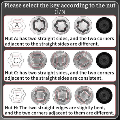 A-Wheel Locking Nut Key Compatible with Toyota Models, Lexus, Tacoma, Wheel Lock Nut Socket Adapter, Anti-Theft Lug Removal Tool, Socket Remover Repair Tool - size: Socket A