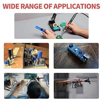 YIHUA 928D-III Soldering Iron,110W High Power, Fully Digital Display °F /°C- Temperature Control Soldering Tool, Accurate 194~896°F, with ON/OFF Switch, Iron Tip, Brass Wool, Automatic Sleep Mode - style: Advanced Style - Digital Iron (High Power)