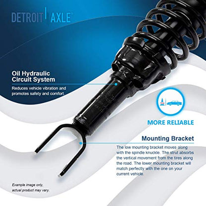 Detroit Axle - 2 Rear Ready Struts for 1996-2000 Honda Civic 1997-2000 EL, Complete Struts & Coil Spring Assembly 1998 1999 Replacement Quick Install Ready Struts Shocks - size: 171292 x2/PAIR