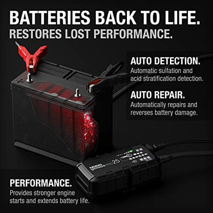 NOCO GENIUSPRO25: 25A 6V/12V/24V Professional Smart Battery Charger – Maintainer, Desulfator & Power Supply with Overcharge Protection & Thermal Compensation – for Lead-Acid & Lithium Batteries