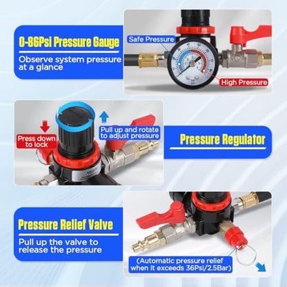 Turbo Boost Leak Tester Kit 19PC Boost Leak Test Kit w/S.moke Adpt Turbo System Pressure Leakage Tester 8 Pairs of Stepped Adapters 1-1/5" to 4-8/25" Turbo Test Kit for Radiator Cooling Emission Pipes - style: 19PCS