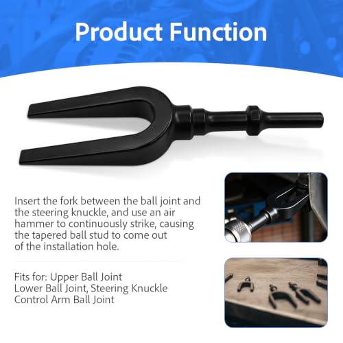Pneumatic Separating Fork Set 17mm 24mm For Air Hammer Ball Joint Fork | Joint Separator Pickle Fork Air Hammer Breaker Bits For Air Hammer For Ball Joints Tie Rods Pitman Arms Shank Pneumatic Tool