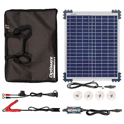 Optimate Solar Duo 20W Travel kit, TM522-D2TK, 6-Step 12V / 12.8V 1.6A Weatherproof Solar Battery Saving Charger & maintainer - style: OptiMATE Solar DUO 12V / 12.8V charge controller with 20W Solar Panel (Travel Kit)