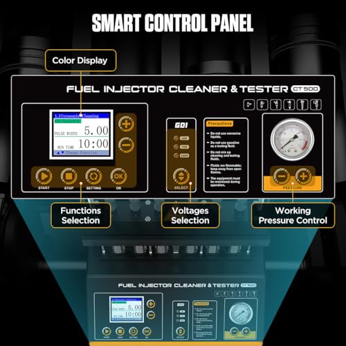 GDI Fuel Injector Cleaner& Tester FEI FSI 6 Cylinders Upgraded Ultrasonic Fuel Injector Cleaning Machine CT500 Car Fuel Injectors Cleaner Kit Tool 12V/70V/120V