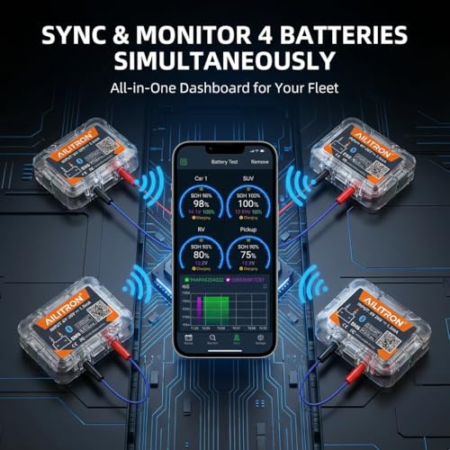 BM6 Bluetooth 12V Battery Monitor & Load Tester - Wireless Alternator & Charging System Analyzer for Lead-Acid & Lithium Batteries, 30-Day Auto Trip Record, App Alarm, IP67 Waterproof