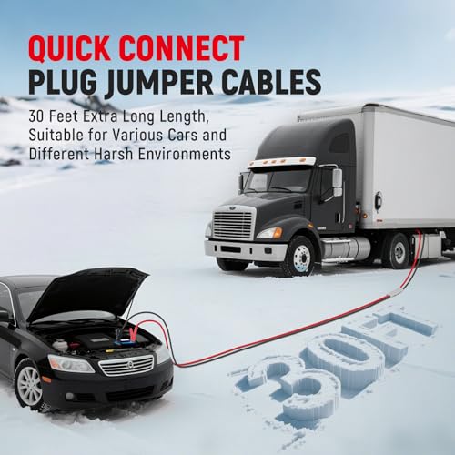 TOPDC 0 Gauge 30 Feet Jumper Cables with Quick Connect Plug for Car, SUV and Trucks Battery, Heavy Duty Automotive Booster Cables for Jump Starting Dead or Weak Batteries with Carry Bag - size: 0 Gauge, (30FT) Andersen Connector