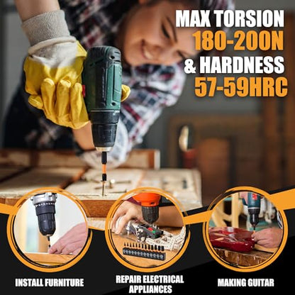 MulWark Torx Security Bit Set, 27 Pieces (T5–TT40) – Precision Tamper-Proof Star Bits with Smooth Edges, 1/4" Hex Shank, and Magnetic Holder – Christmas Gift for DIY & Repair Projects - style: 2" & 1" Torx Bits Set 27 PCs (T5-TT40)